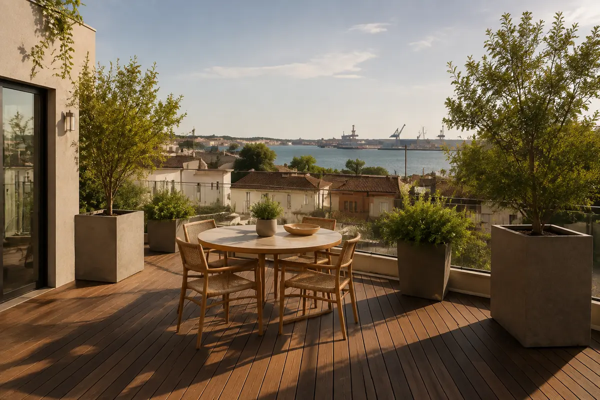 Terraza con suelo de exterior en Huelva